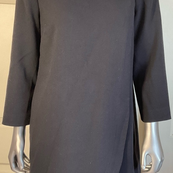 J. Crew Dress Womens Size 6 Petite black Back zip up 3/4 sleeve Knee Length - Picture 3 of 9